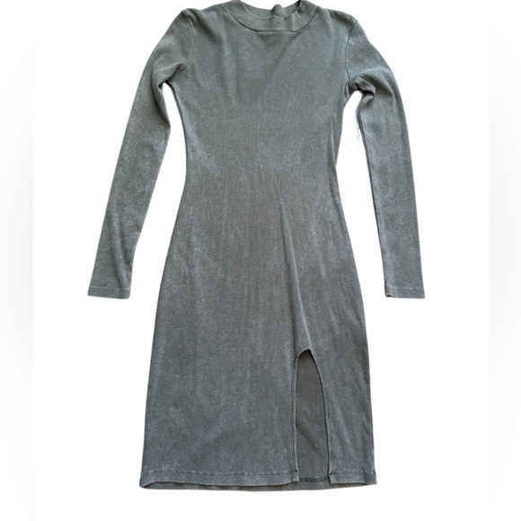Young, Fabulous and Broke Mock Neck Midi Dress in Sage Green - Picture 2 of 12
